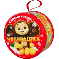 Сладкий новогодний подарок Шкатулка Чебурашка 900 грамм премиум